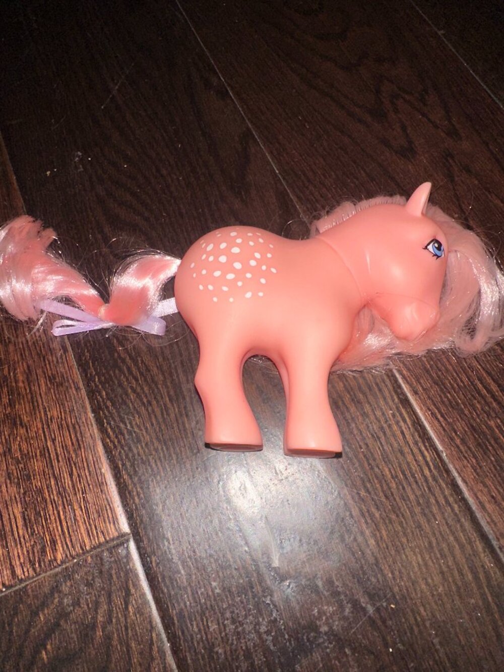 Rare vintage My Little Pony  Figure with Pink Mane & White Spots